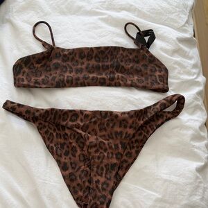 Leopard Print Bikini Set size medium fits like xs